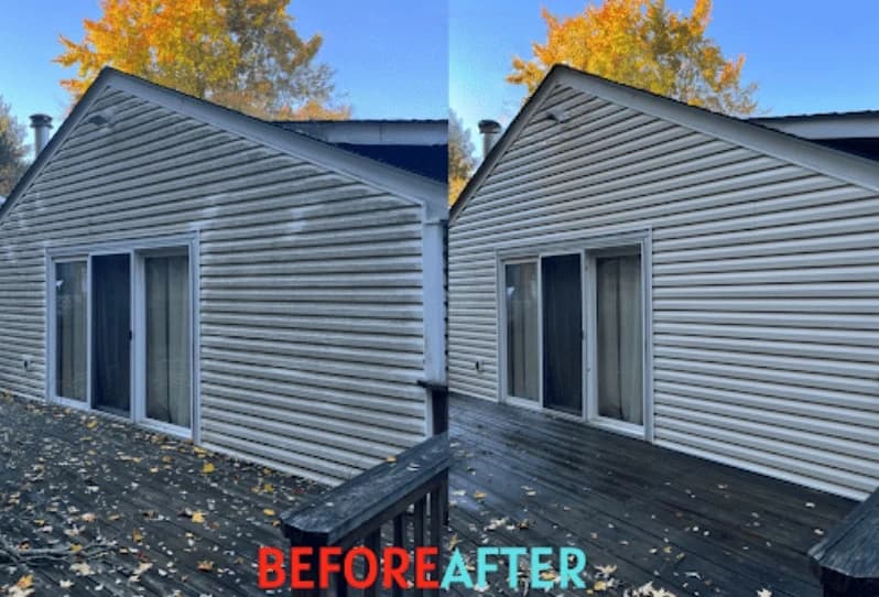 House washing service being performed by Brunswick Power Washing expert in Brunswick