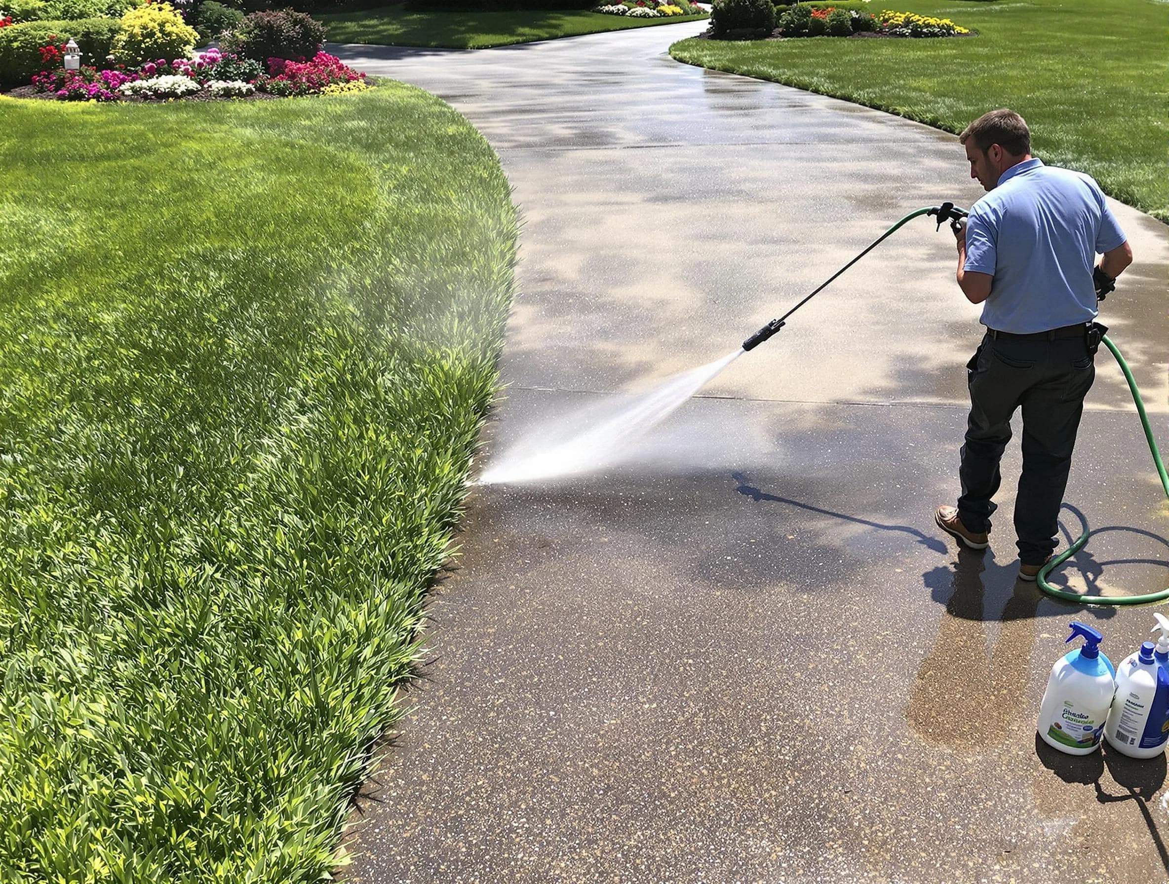 Before and after pressure washing by Brunswick Power Washing in Brunswick